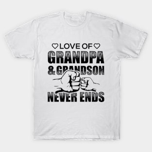 Love of Grandpa & Grandson Never Ends T-Shirt